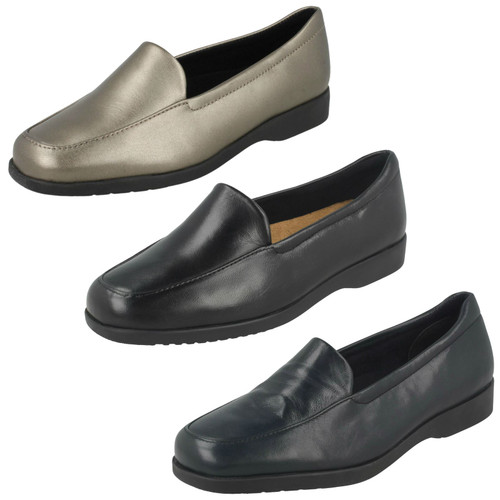 Ladies Clarks Flat Loafer Style Shoes