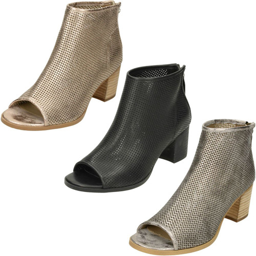 clarks open toe ankle boots