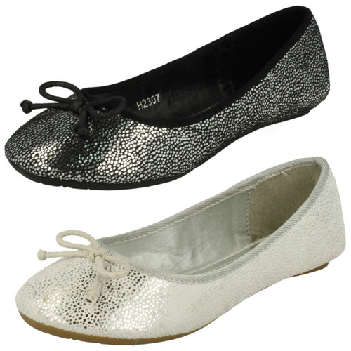 Shoes Ladies Spot On Bow Ballerina 