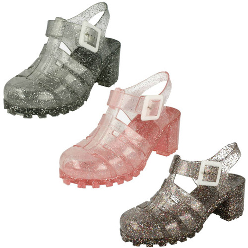 girls heeled jelly shoes