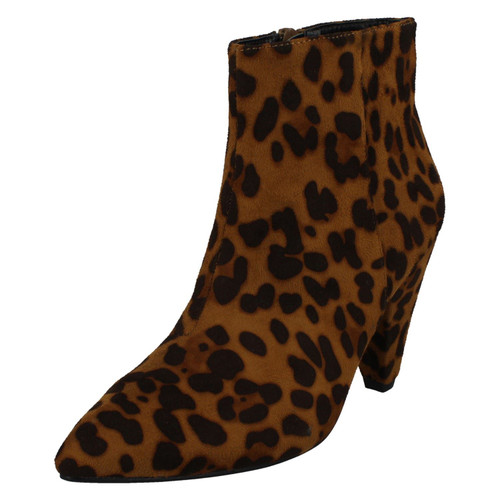 ankle boots with leopard print heel