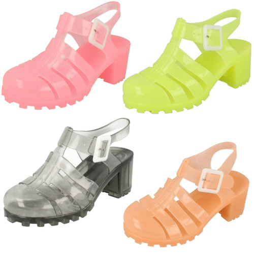 girls heeled jelly shoes