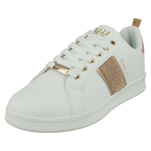 Buy ELLE SPORT Womens Gold Trim Trainers White