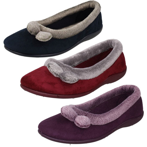 Ladies Rosebank Memory Foam Slippers - Lucy