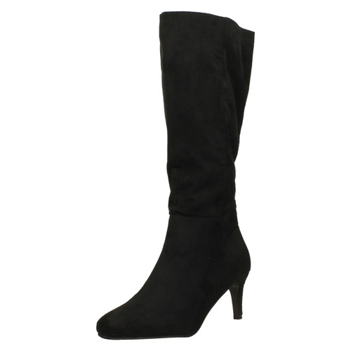 Ladies Spot On Stiletto Heel High Leg Boots F5R1237