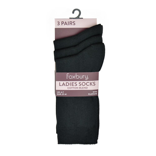 Ladies 3 Pack Cotton Blend Socks SK499