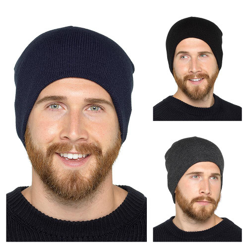 Mens RJM Tom Franks Plain Beanie Hat GL392