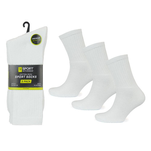 Mens Tom Franks 3 Pack Cotton Rich With Elastane Sport Socks SK614