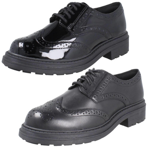 Ladies Clarks Chunky Sole Brogue Lace Up Shoes - Orinoco3 Derby