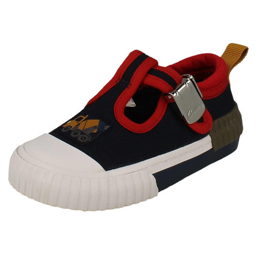 Boys Clarks Casual Canvas Shoes - Foxing Beep