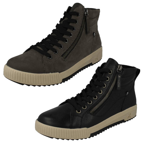 Womens Rieker Zip Up Lace Ankle Boots W0164
