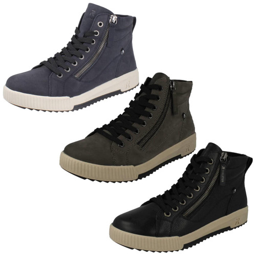 Womens Rieker Zip Up Lace Ankle Boots W0164