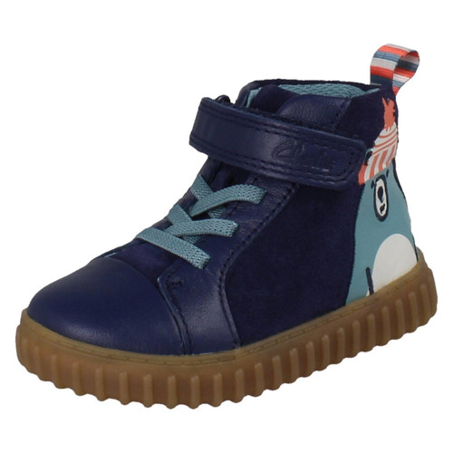 Boys Clarks Elasticated Lace Bear Face Ankle Boots - Cove Kind