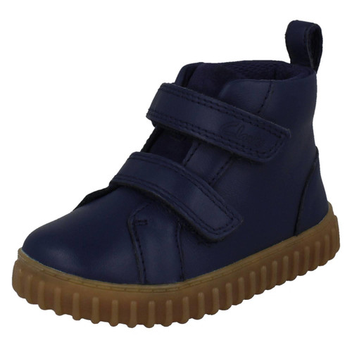 Kids Clarks Unisex Hi-Top Ankle Boots - Cove Sky
