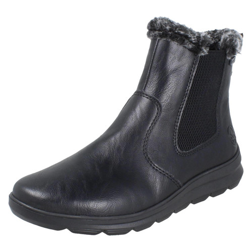 Ladies Rieker-Tex Warm Lined Faux Fur Chelsea Boots Z0061