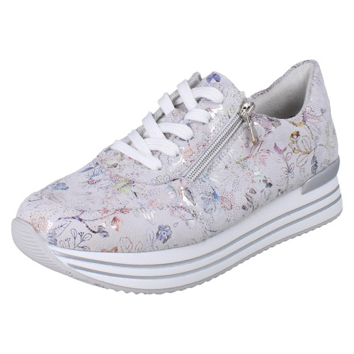 Ladies Remonte Patterned Trainers With Side Zip D1326