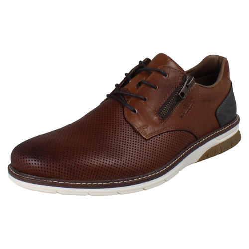 Mens Rieker Smart  Casual Lace Up Shoes With Side Zip 14412