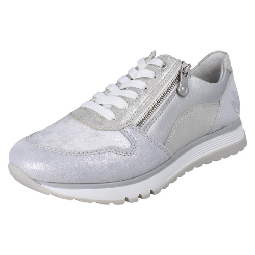 Ladies Rieker Extra Wide Trainers With Side Zip 49003
