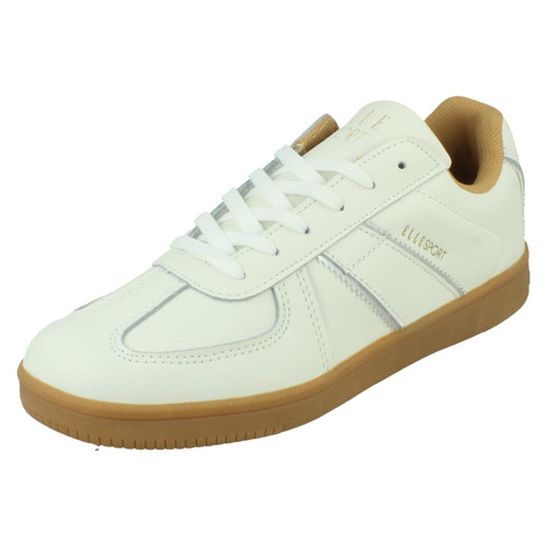 Ladies Elle Sport Leather Lace up Trainers F7412