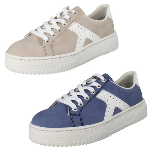 Womens Rieker Platform Lace Up Trainers With Side Zip  N9920