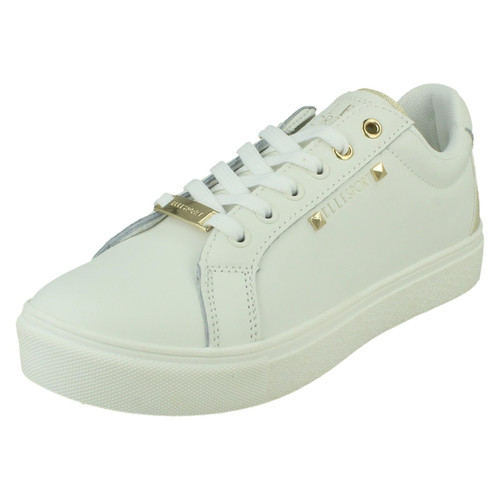 Ladies Elle Sport Leather Lace- up Trainers F7376