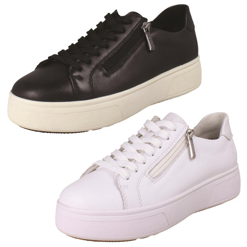 Womens Rieker Platform Lace Up Trainers With Side Zip M7701
