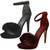Ladies Anne Michelle Ankle Strap Faux Fur Heels
