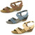 Ladies Down to Earth Mid Heel Cut Out Sandals Ankle Strap