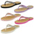 Ladies Savannah Flat Diamante Trim Toepost Sandal