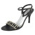 Ladies Spot On Diamante Trim Heeled Sandal