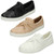 Ladies Spot On Twist Vamp Slip On Plimsolls