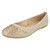 Ladies Spot On Jewel Trim Vamp Ballerinas