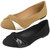 Ladies Spot On Twist Vamp Trim Ballerinas