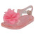 Girls Spot On Flat Jelly Flower Trim Mule