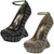 Ladies Anne Michelle Diamante Platform Ghost Heel Shoes