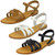 Ladies Leather Collection Flat Strappy Sandals F00196