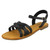 Ladies Leather Collection Flat Strappy Sandals F00196