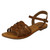 Ladies Leather Collection Flat Strappy Sandals F00200