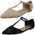 Ladies Savannah Flat T-Bar Buckle Strap Pointed Shoes