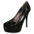 Ladies Spot On Peep Toe High Platform Heels