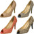 Ladies Spot On Heeled Peeptoe Court Shoes