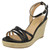 Ladies Spot On Rope Wedge Strappy Sandals F2275