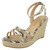 Ladies Spot On Rope Wedge Strappy Sandals F2275