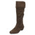 Ladies Spot On Mid Heel High Leg Boots