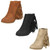 Ladies Spot On Cut Out Heel Ankle Boots