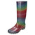 Ladies Spot On Rainbow Glitter Wellingtons X1255