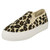 Ladies Spot On Platform Animal Print Canvas Pumps F8R0523