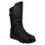 Ladies Spot On Extra-Wide Zip Fastening Biker Style Ankle Boots with Twin SIde Buckle Straps F4R475