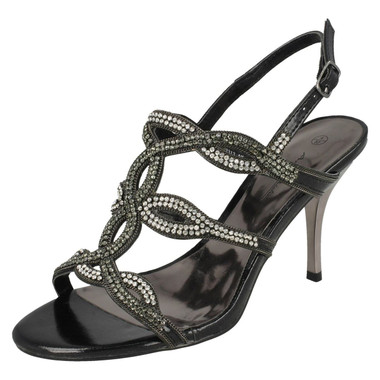 Ladies Anne Michelle Diamante Heel Sandals