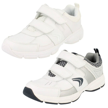 clarks boys black trainers